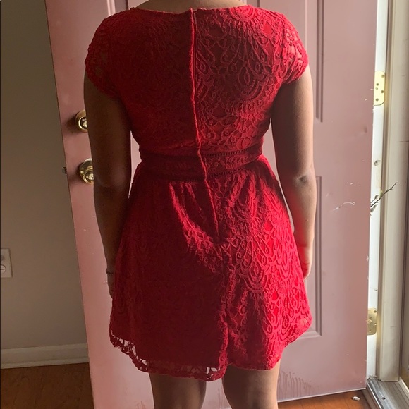 H&M red lace dress size6 - Picture 8 of 8